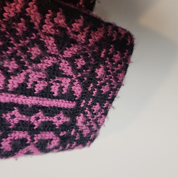 Skyr Black and Purple Fair Isle Print‎ Wool Cardigan Large - Picture 7 of 8